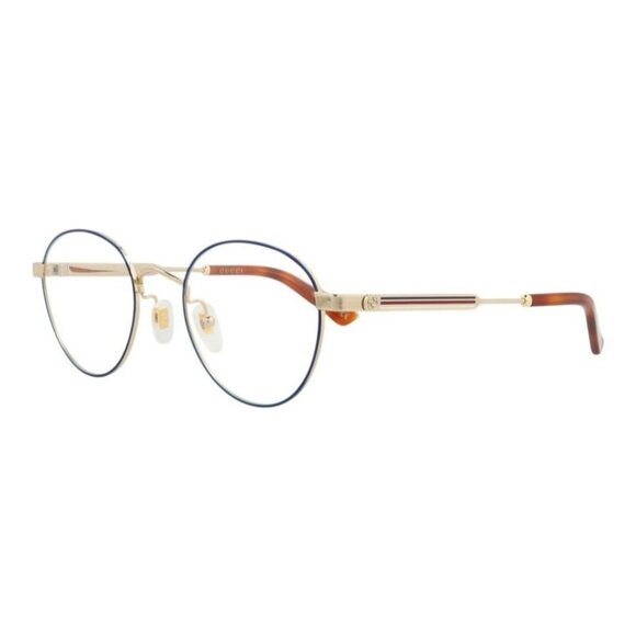 New Authentic Gucci Mens Round/Oval Blue Gold Transparent Fashion Designer Sungl - Picture 1 of 4